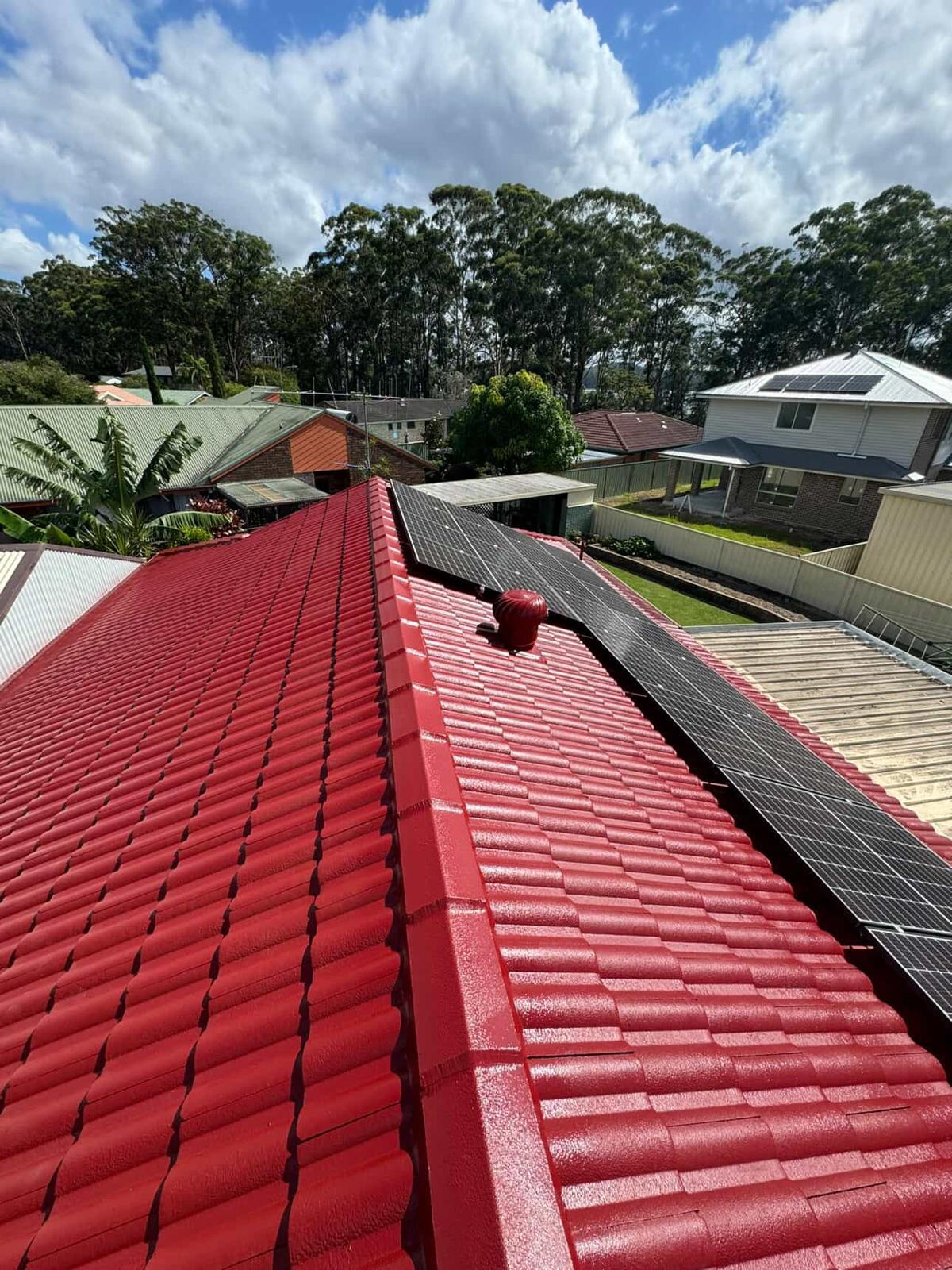 Restored red tiled Brisbane roof