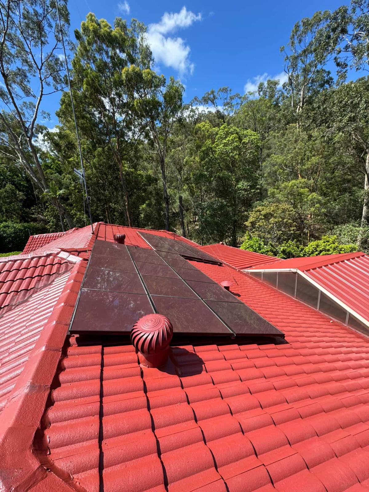 Restored roof with solar panels